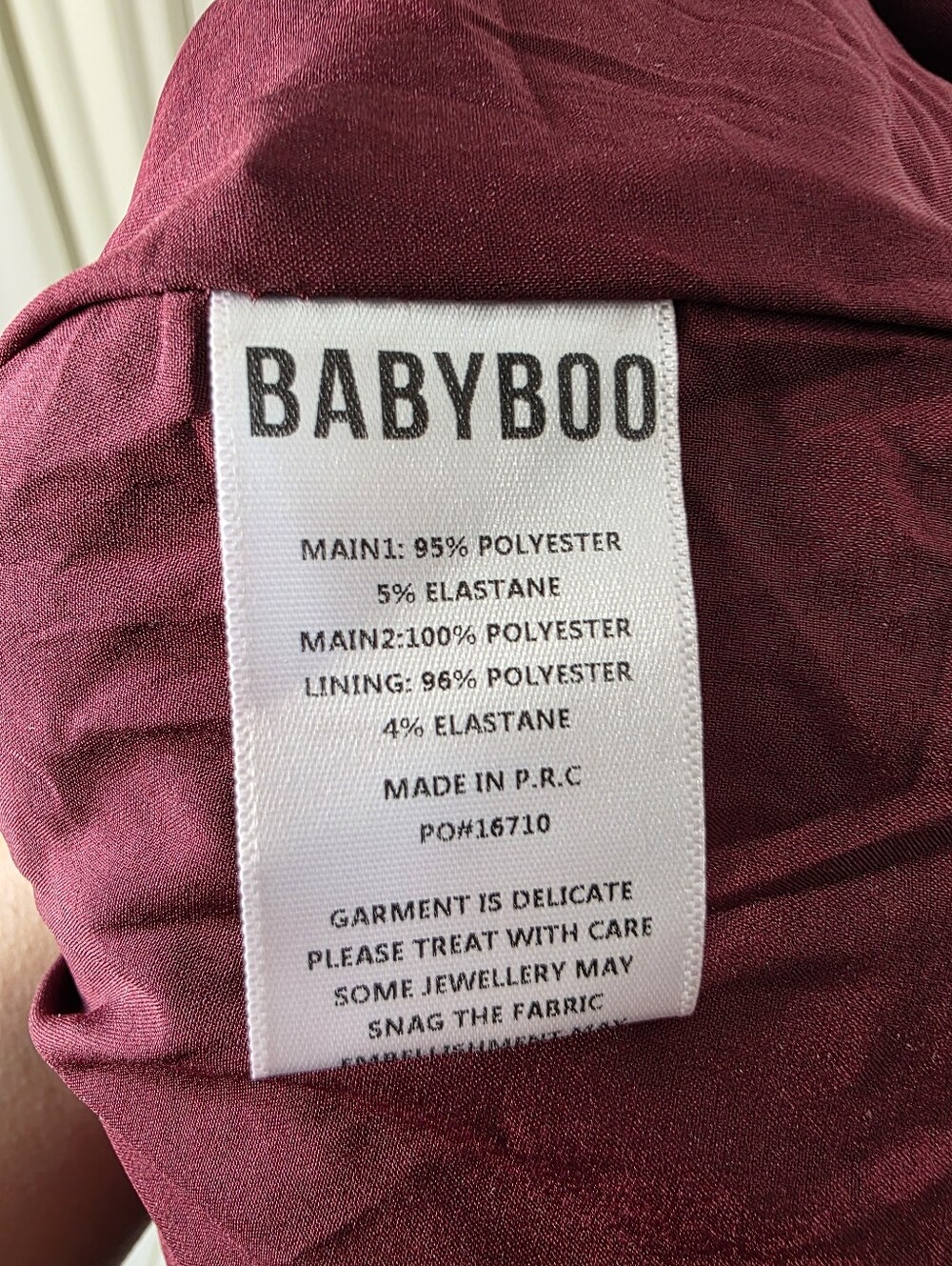 Minivestido Yeona - Borgoña BABYBOO FASHION NWT $241 - Picture 9 of 16